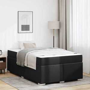 vidaXL Cadru de pat Negru 120 x 190 cm Piele artificială imagine