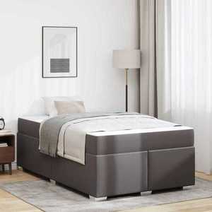 vidaXL Cadru de pat Gri 120 x 200 cm Piele artificială imagine