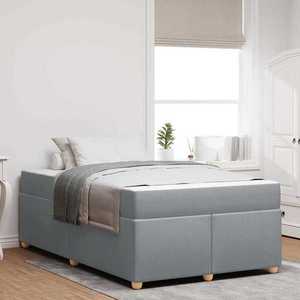 vidaXL Cadru de pat cu saltea Gri deschis 120 x 200 cm țesătură imagine