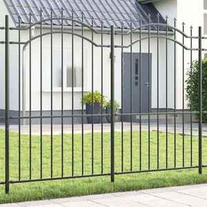 vidaXL Gard de Grădină Gri 215 cm Oțel vopsit în pulbere imagine