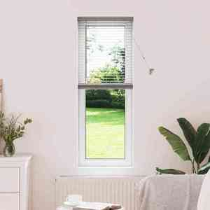 vidaXL Jaluzea pentru Fereastră cu perdele Manual Argintiu Aluminiu imagine