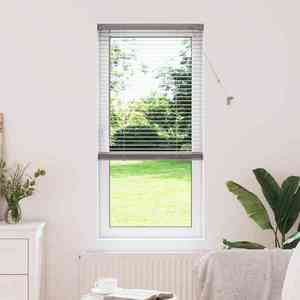 vidaXL Jaluzea pentru Fereastră cu perdele Manual Argintiu Aluminiu imagine