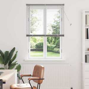 vidaXL Jaluzea pentru Fereastră cu perdele Manual Argintiu Aluminiu imagine