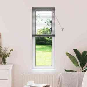 vidaXL Jaluzea pentru Fereastră cu perdele Manual Gri închis Aluminiu imagine