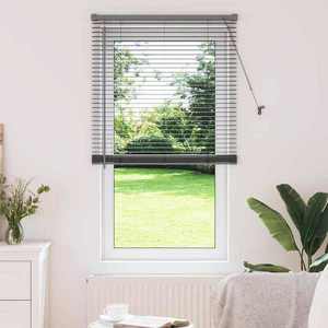 vidaXL Jaluzea pentru Fereastră cu perdele Manual Gri închis Aluminiu imagine