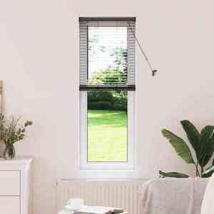 vidaXL Jaluzea pentru Fereastră cu perdele Manual Negru Aluminiu imagine