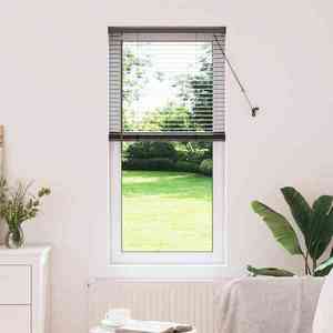 vidaXL Jaluzea pentru Fereastră cu perdele Manual Negru Aluminiu imagine