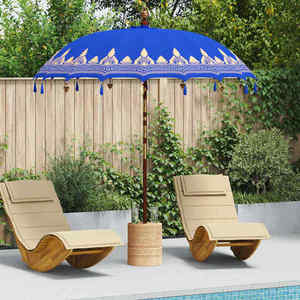 vidaXL Parasol Balinez albastru (210-220) x 260 cm imagine