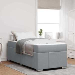 vidaXL Cadru de pat cu saltea Gri deschis 80 x 200 cm țesătură imagine