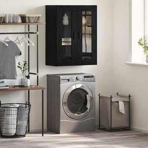 vidaXL Dulap montat pe perete Negru 69, 5 x 34 x 90 cm Lemn compozit imagine