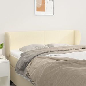 vidaXL Tăblie de pat cu aripioare crem 147x23x78/88 cm piele ecologică imagine