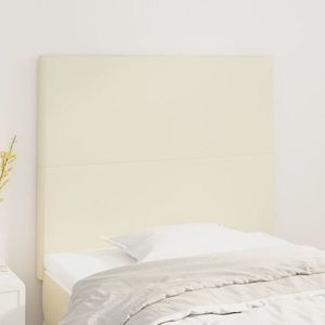 vidaXL Tăblie de pat crem 90x5x118/128 cm piele ecologică imagine