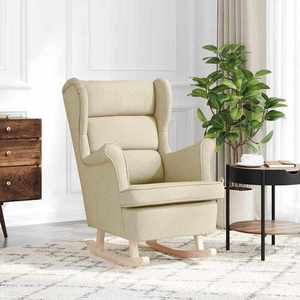 vidaXL Scaun balansoar, crem, 74x90x102 cm, material textil imagine