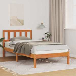 vidaXL Cadru de pat Maroniu cerat 80 x 200 cm Lemn de pin masiv imagine