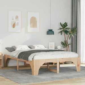 vidaXL Cadru de pat Maro 160 x 200 cm Lemn de pin masiv imagine