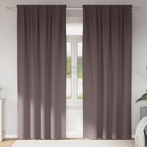 vidaXL Perdele Opaque cu Inel 2 pcs Maro închis 245 x 140 cm Poliester imagine