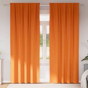 vidaXL Perdele Opaque cu Inel 2 pcs Portocalie Aprinsă 260 x 140 cm imagine