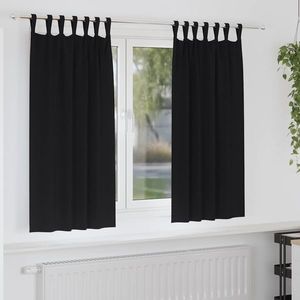 vidaXL Perdele Opaque cu Inel 2 pcs Negru 175 x 140 cm Poliester imagine