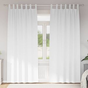 vidaXL Perdele Opaque cu Inel 2 pcs Alb pur 245 x 140 cm Poliester imagine