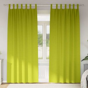 vidaXL Perdele Opaque cu Inel 2 pcs Verde 225 x 140 cm Poliester imagine