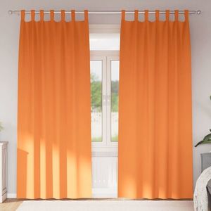 vidaXL Perdele Opaque cu Inel 2 pcs Portocalie Aprinsă 225 x 140 cm imagine