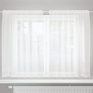vidaXL Cortină din Dantelă cu perdele Alb 180 x 150 cm Poliester imagine