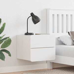 vidaXL Noptieră cu sertar Alb 39 x 34 x 33 cm Lemn masiv de pin imagine