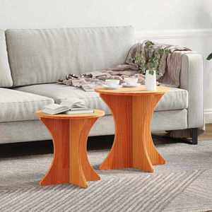 vidaXL Masă de cafea 2 pcs Maro ceruit 46 x 46 x 47 cm imagine