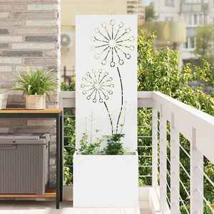 vidaXL Ecran de intimitate pentru grădină Traforaj Alb 50 x 140 cm imagine