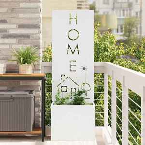 vidaXL Ecran de intimitate pentru grădină Traforaj Alb 50 x 140 cm imagine