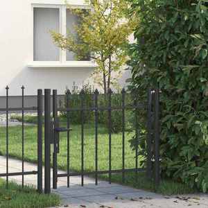 vidaXL Poartă de gard Gri 100 x 75 cm Oțel acoperit cu pulbere imagine