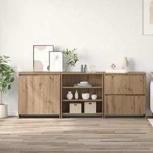 vidaXL Bufeturi 3 pcs stejar artizanal 70 x 41 x 75 cm Lemn compozit imagine