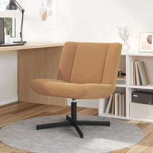 vidaXL Scaun pivotant Bej 63 x 75 x 76 cm Piele de Oaie imagine