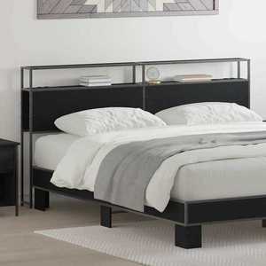 vidaXL Tăblie de depozitare cu raft Stejar negru 200 cm Lemn compozit imagine