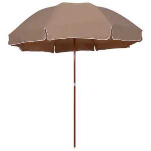 vidaXL Umbrelă de soare de grădină, stâlp din oțel, taupe, 300 cm imagine