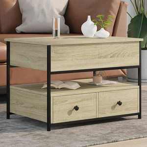 vidaXL Măsuță de cafea, 70x50x50 cm, lemn prelucrat și metal imagine