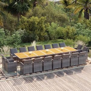 vidaXL Set mobilier de grădină cu perne, 19 piese, gri, poliratan imagine