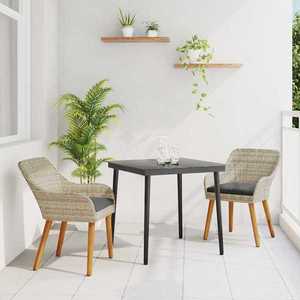 vidaXL Set de dining Gri deschis Rattan poli imagine