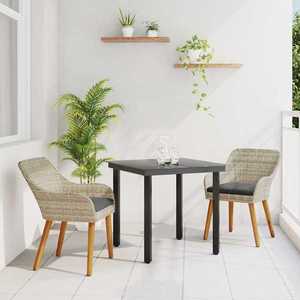vidaXL Set de dining Gri deschis Rattan poli imagine