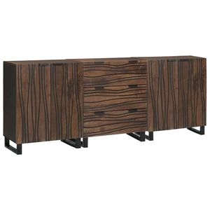 vidaXL Set de mobilier pentru baie cu sertar 3 pcs Maro Lemn compozit imagine