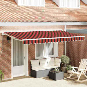 vidaXL Cortina Retractabilă Dungă Multicolor 350x200 cm țesătură imagine