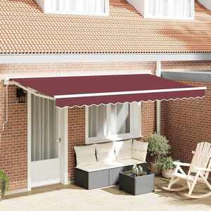 vidaXL Cortina Retractabilă Manual Burgundy 350x200 cm țesătură imagine