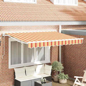 vidaXL Cortina Retractabilă Dungă Multicolor 350x200 cm țesătură imagine