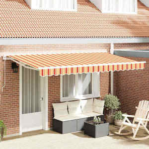 vidaXL Cortina Retractabilă Dungă Multicolor 400x200 cm țesătură imagine