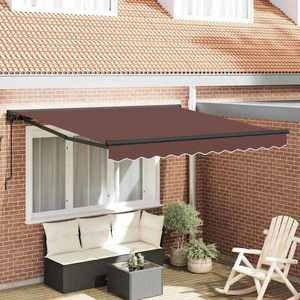 vidaXL Cortina Retractabilă Manual Maro 300x250 cm țesătură imagine