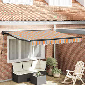 vidaXL Cortina Retractabilă Dungă Multicolor 300x250 cm țesătură imagine