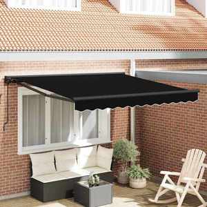 vidaXL Cortina Retractabilă Manual Negru 300x250 cm țesătură imagine