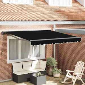 vidaXL Cortina Retractabilă Negru 300x250 cm țesătură imagine