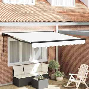 vidaXL Cortina Retractabilă Manual Alb 300x250 cm țesătură imagine