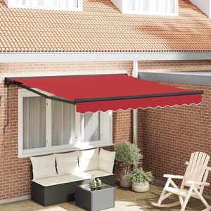 vidaXL Cortina Retractabilă Manual Roșu 300x250 cm țesătură imagine